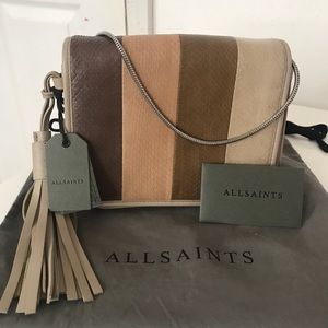 Allsaints snakeskin shoulder bag
